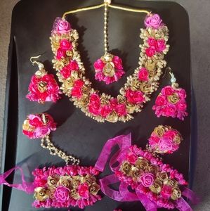 Floral Flower Jewelry Set. Haldi. Mehendi. Bridal